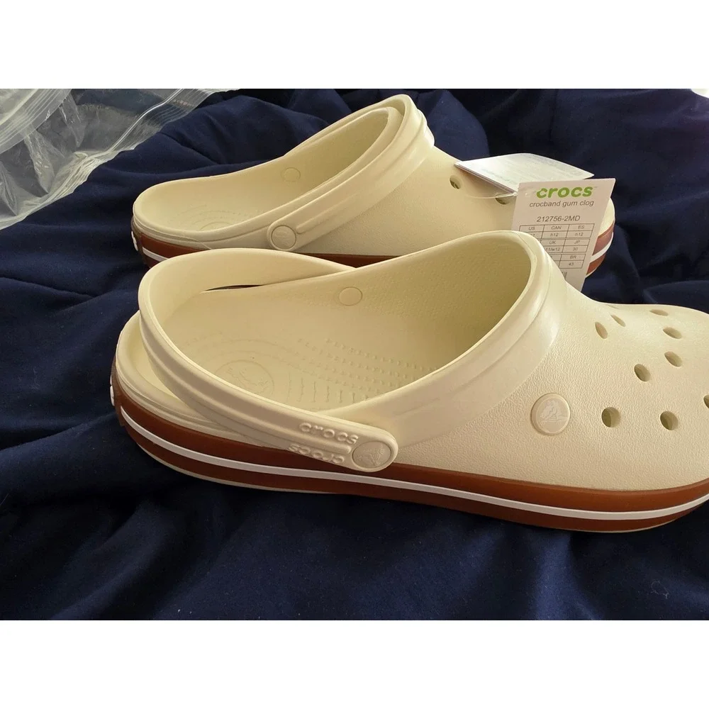 Crocs Crocband Gum Clog Bone Brown Mens Size 12 New 212756-2MD